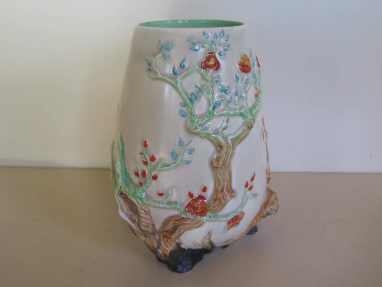 A Clarice Cliff Newport Pottery Relief Decorated Vase No 989