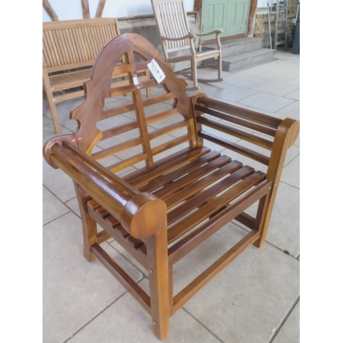 26 - A pair of hardwood garden chairs - boxed