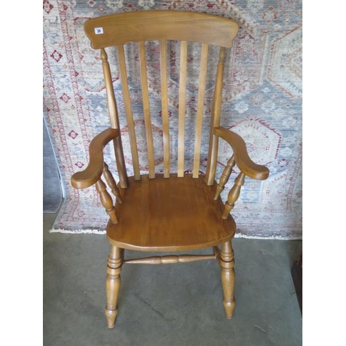 26 - A Victorian style slat back grandfather chair