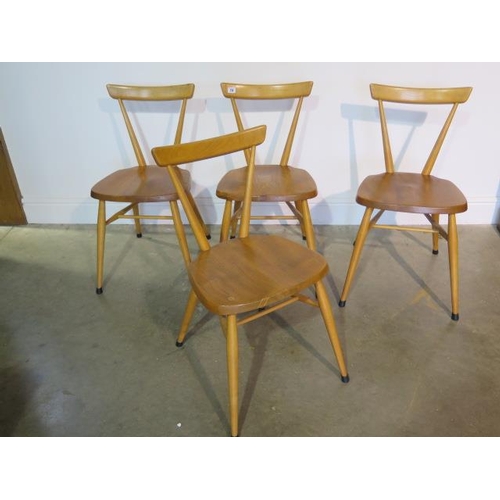 14 - A set of 4 blonde elm Ercol kitchen chairs, design no: 884892, all generally good condition
