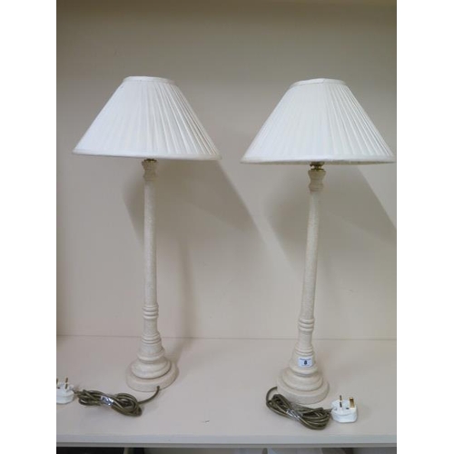 8 - A pair of table lamps with shades, 66cm tall