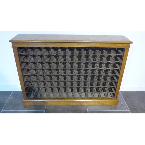 18 - A burr oak 104 bottle wine rack made by a local craftsman to a high standard using a vintage rack - ... 