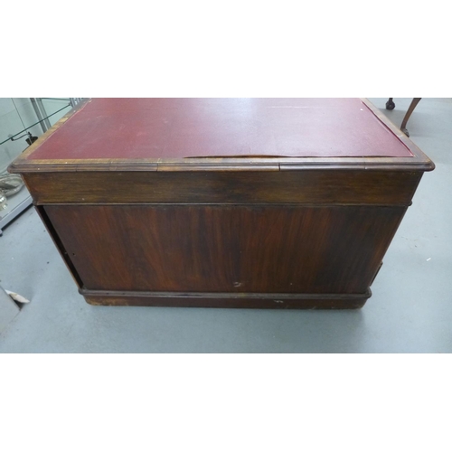 62 - A late Victorian mahogany twin pedestal partners desk with an arrangement of 6 drawers and a cupboar... 