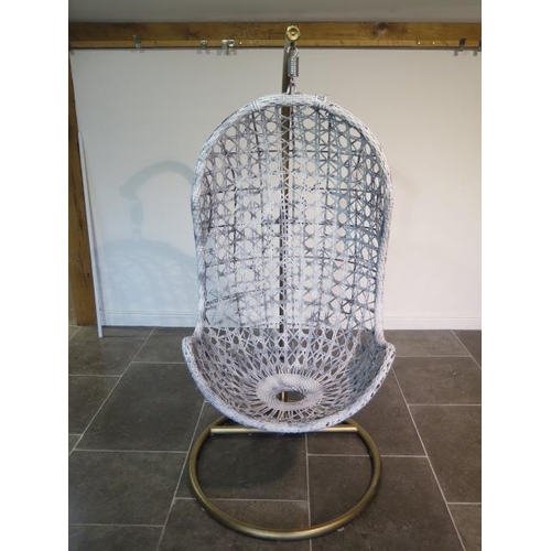 3 - A repainted egg swing chair - Height 192cm