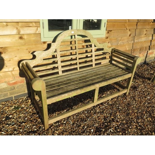 4 - A weathered Lutyens style garden bench - Width 165cm
