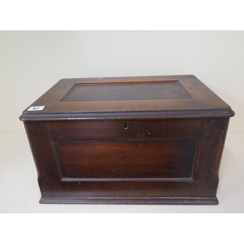67 - A Victorian mahogany box for restoration - Height 25cm x 43cm x 28cm