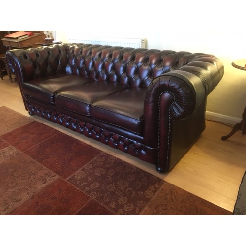28 - A Thomas Lloyd leather Chesterfield settee sofa bed - as new, only a few months old