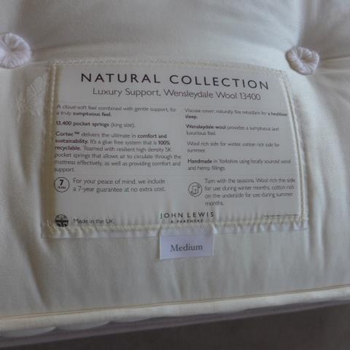 10G - A John Lewis 4ft 6in Wensleydale wool double bed