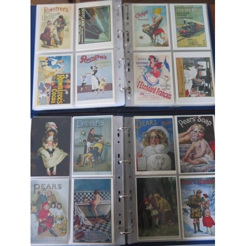 983 - Two albums of reproduction advertising postcards including 90 Drumahoe cards and 129 Mumbles postcar... 