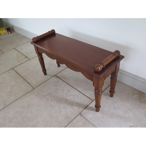 33 - A new oak window seat on turned legs made by a local craftsman to a high standard, 51cm tall x 91cm ... 