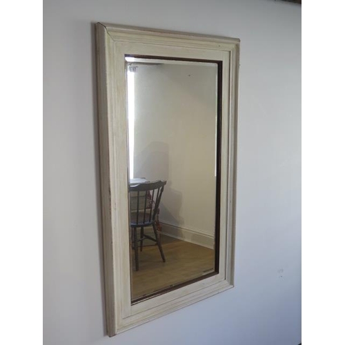 16 - A shabby chic painted wall mirror, 110cm x 64cm