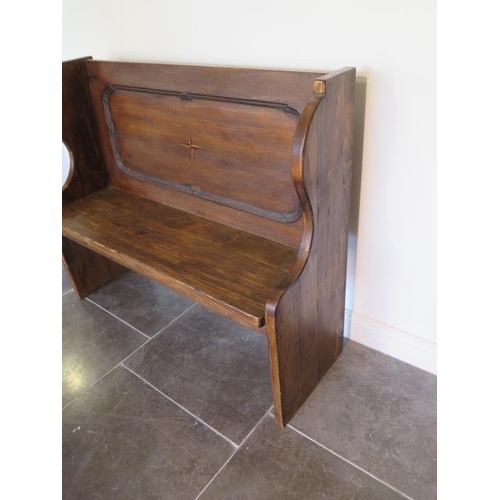 6 - A new rustic pine hall bench incorporating some old timber, 100cm tall x 120cm x 40cm, made by a loc... 