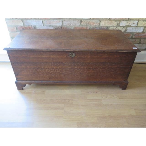 61 - A 19th century oak coffer storage box with an internal candle box with a well figured top, 51cm tall... 