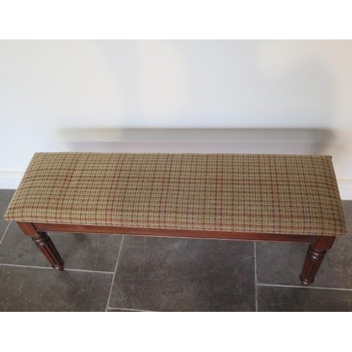 86 - A new mahogany upholstered 19th century style window seat made by a local craftsman to a high standa... 