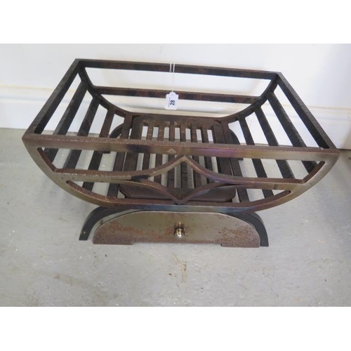 28 - A Chesney cradle iron fire basket, 24cm tall x 46cm x 31cm