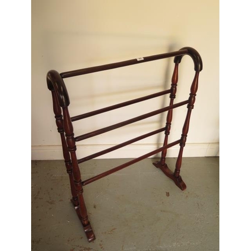 71 - A Victorian mahogany towel rail in clean polished condition, 86cm tall x 67cm long