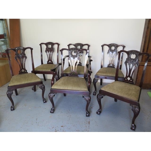 80 - A set of  six (4 + 2) mahogany dining chairs circa 1900s stamped 23WIMODL and a  label Howard and So... 