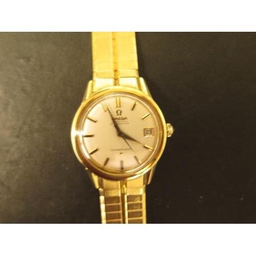 806 - An 18ct gold vintage 1960s Omega automatic chronometer Constellation watch with the original 18ct ha... 