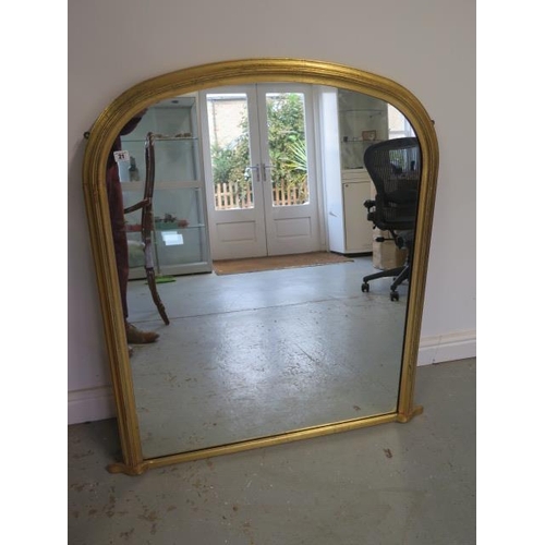 21 - A modern gilt overmantle mirror, 109cm x 102cm