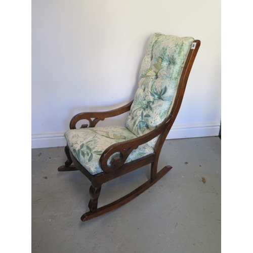 68 - A mahogany framed rocking chair of small proportions, 85cm tall x 43cm wide