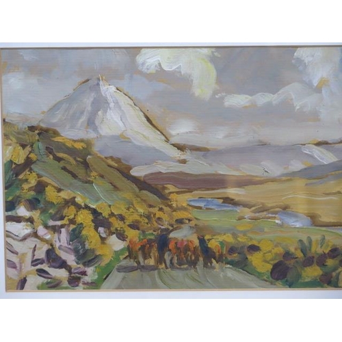 244 - Frank Forty, Irish, (1902-1996) oil painting entitled verso The Road to Erigal Mountain, Co Donegal,... 