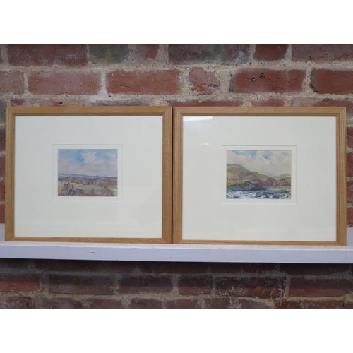 245 - A pair of watercolours of fishing interest landscapes by Lady Barbara Brassey 'Carron above the Keep... 