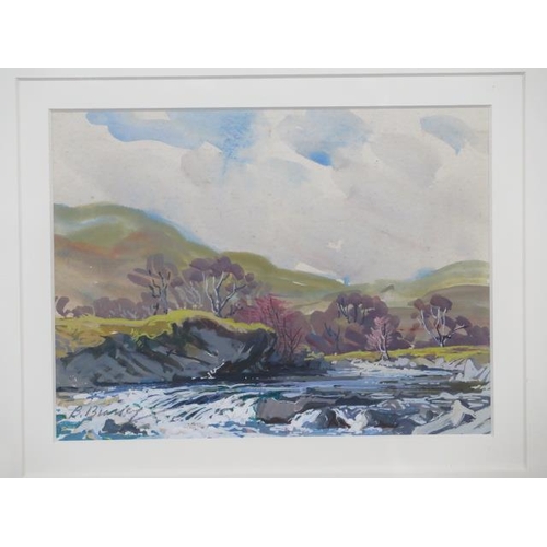 245 - A pair of watercolours of fishing interest landscapes by Lady Barbara Brassey 'Carron above the Keep... 