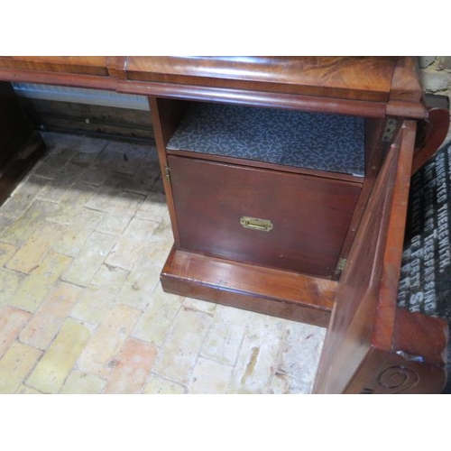 51 - A 19th century twin pedestal sideboard with a carved acanthus scroll upstand, 135cm tall x 188cm x 6... 