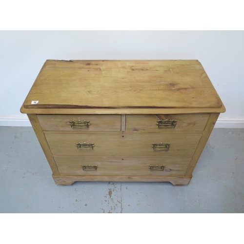 72 - A Victorian stripped pine four drawer chest, 80cm tall x 100cm x 40cm