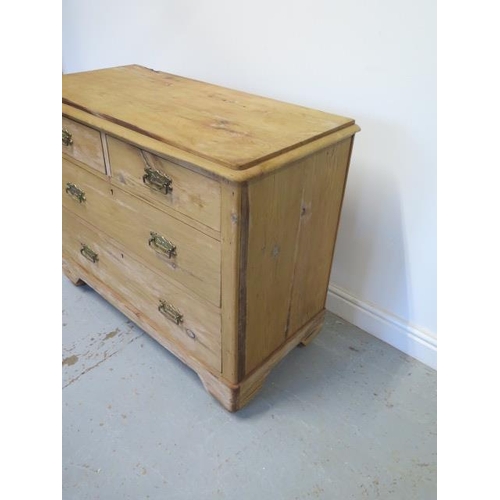 72 - A Victorian stripped pine four drawer chest, 80cm tall x 100cm x 40cm