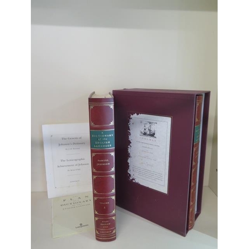 981 - Two volumes facsimile editions of A Dictionary of The English Language Samuel Johnson 1755, publishe... 