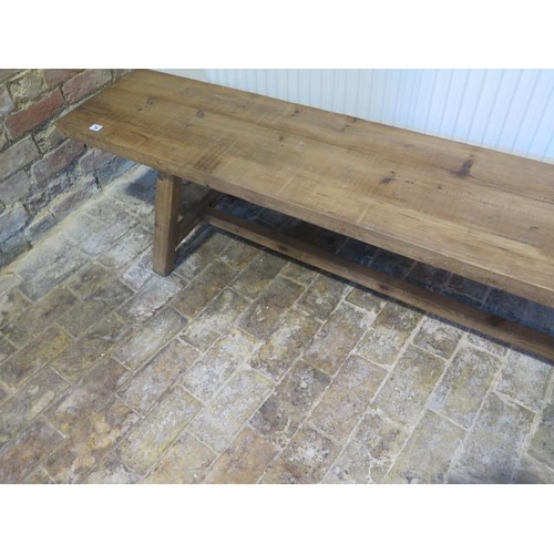12 - A long rustic bench, 45cm tall x 240cm x 35cm