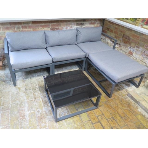 6 - An Outsunny 6 piece sectional aluminium garden set with weather resistant cushions and tempered glas... 