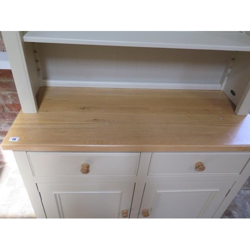 16 - A Neptune Chichester kitchen dresser with an adjustable shelf top above two drawers and two cupboard... 