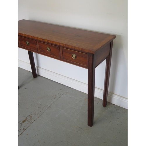 29 - A new four drawer hall / side table on square chamfered legs,  made by a local craftsman to a high s... 