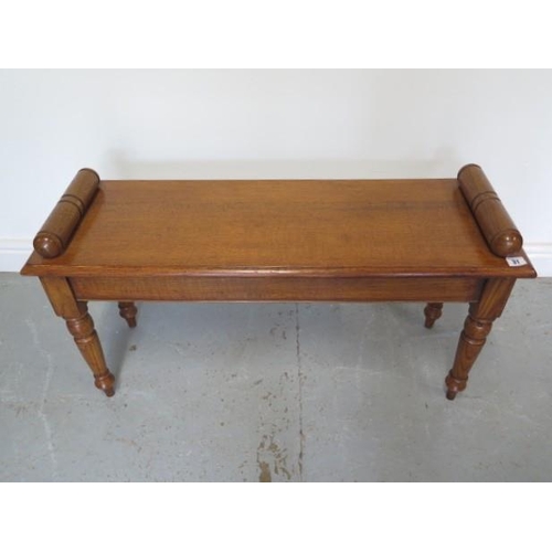 31 - An oak Victorian style window seat,  made by a local craftsman to a high standard, incorporating old... 