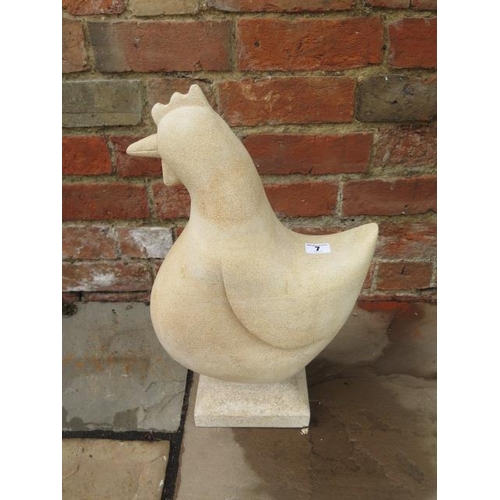 7 - A hand carved limestone chicken sculpture, made from Clipsham limestone, hand carved by a Cambridges... 