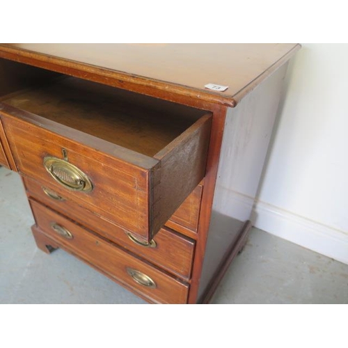 73 - A mahogany 4 drawer chest of small proportions, the top 2 drawers with double moulding, 72cm tall x ... 
