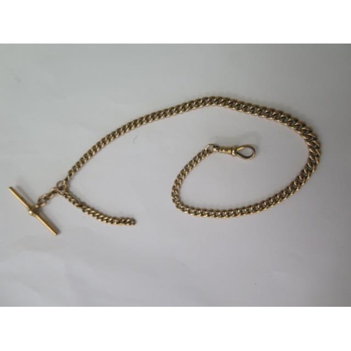 A 15ct 625 yellow gold watch chain, 35cm long, approx 40 grams, each link marked 625 15, clasp good, some general wear