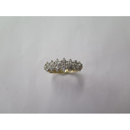 494 - A 14ct yellow gold diamond ring, size N, approx 3.7 grams, in good condition