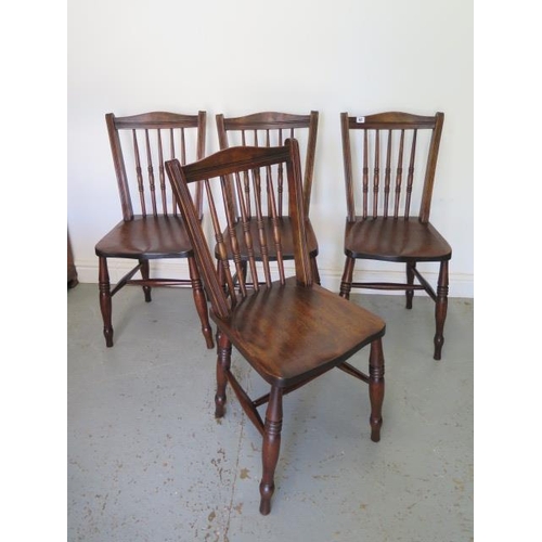 62 - A set of 4 late Victorian spindle back Windsor chairs, in polished condition