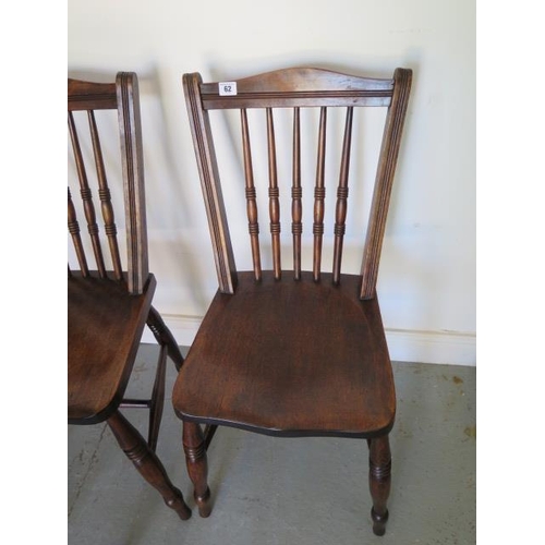 62 - A set of 4 late Victorian spindle back Windsor chairs, in polished condition