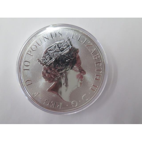 703 - A 2021 10oz fine silver 999 £10 coin