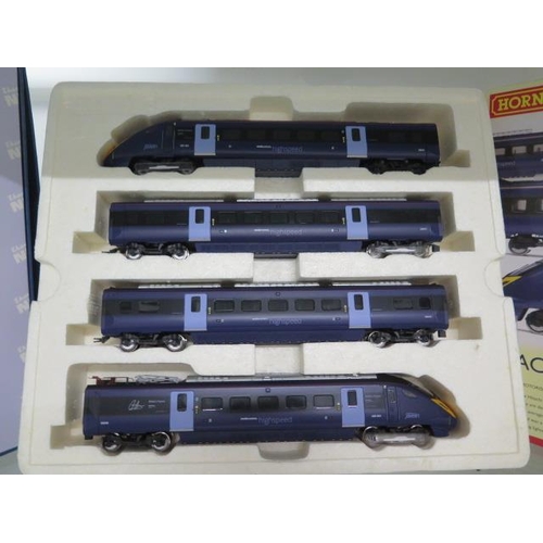743 - A boxed Hornby 00 gauge Hitachi Class 395 Sir Chris Hoy set and a Pride of Britain Capt Tom Moore Ba... 