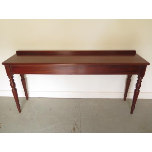 10 - A new Victorian style mahogany serving / hall table on turned legs, made by a local craftsman to a h... 