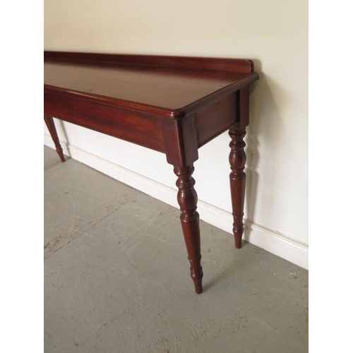 10 - A new Victorian style mahogany serving / hall table on turned legs, made by a local craftsman to a h... 