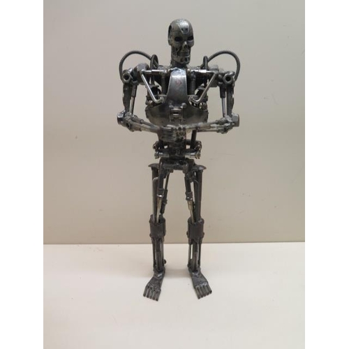 286 - A scratch built metal figure of The Terminator, using nuts, bolts etc, 32cm tall