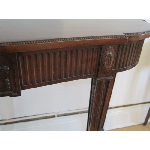 53 - A mahogany Adams style mahogany shaped hall / serving table, 84cm tall x 120cm x 44cm
