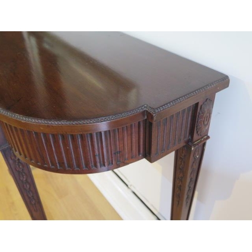 53 - A mahogany Adams style mahogany shaped hall / serving table, 84cm tall x 120cm x 44cm