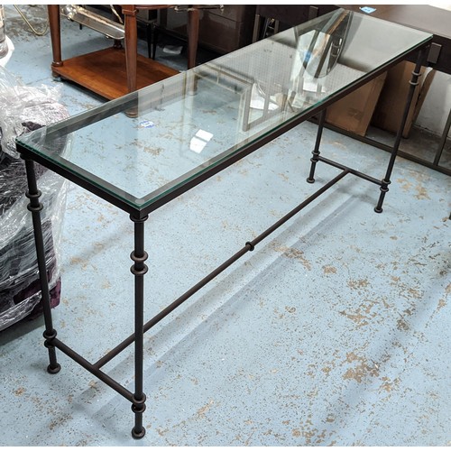OKA POMPIDOU CONSOLE TABLE, metal framed with a rectangular Barnebys